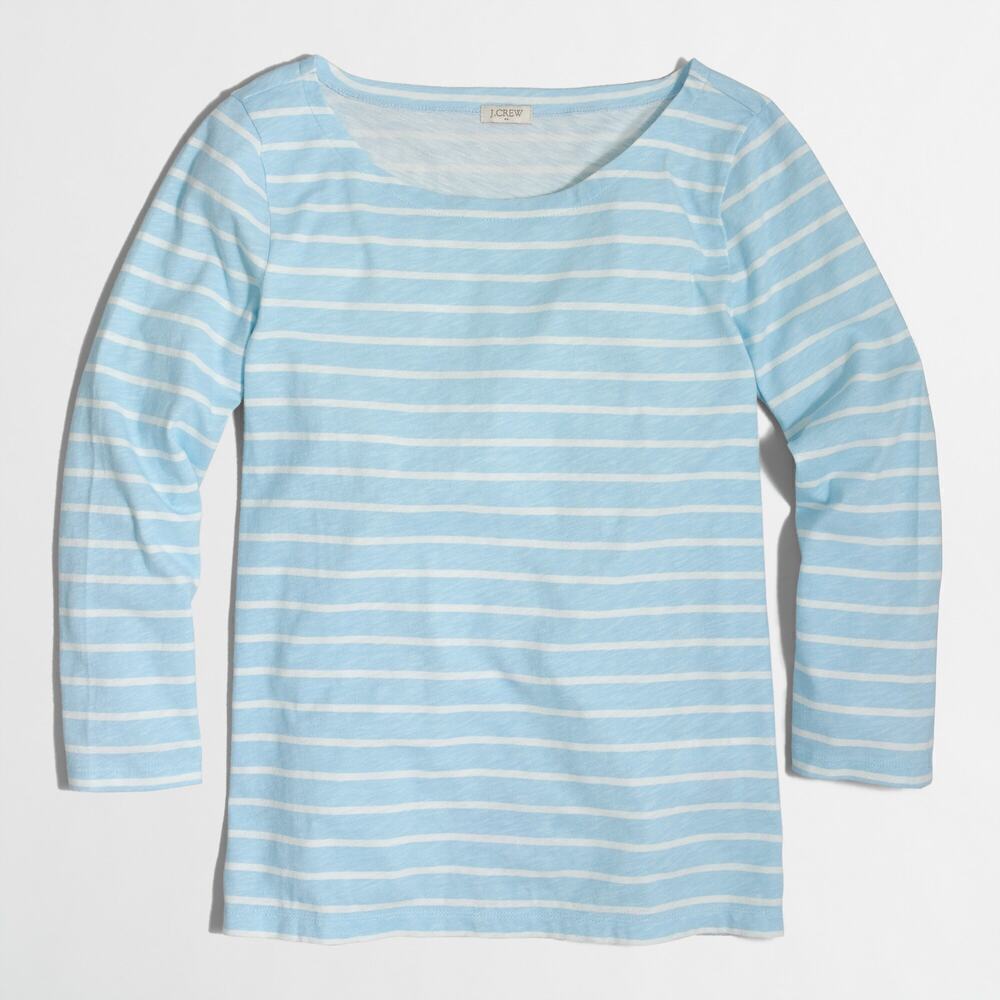 J. Crew Factory Womens Blue & White White Striped Cotton Knit Top Size‎ XS